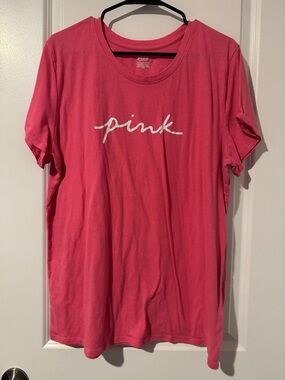 PINK Victoria's Secret Cotton Tee in Coral Pink